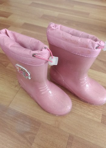 Pembe Parlak Kız Çocuk Yağmur Çizmesi