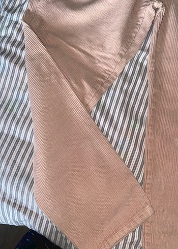 soft nude pembe fitilli kadife pantolon - Görsel 4