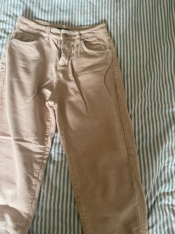 soft nude pembe fitilli kadife pantolon - Görsel 2