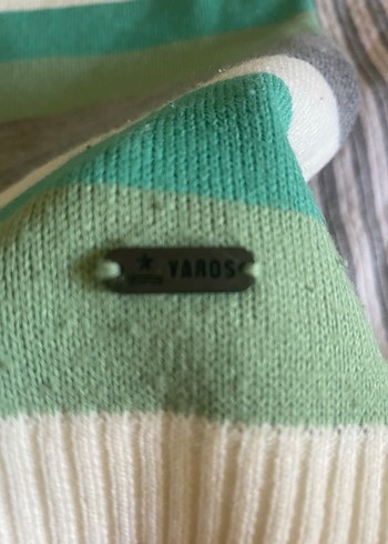 Yards Çizgili Uzun Kollu Yeşil Kadın Triko - Görsel 3