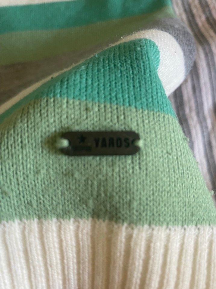 Yards Çizgili Uzun Kollu Yeşil Kadın Triko - Görsel 3