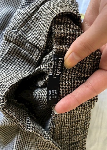 bershka kaz ayağı desen kışlık kumaş pantolon - Görsel 6