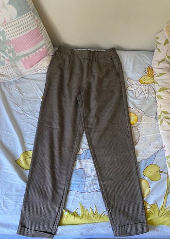bershka kaz ayağı desen kışlık kumaş pantolon - Görsel 2