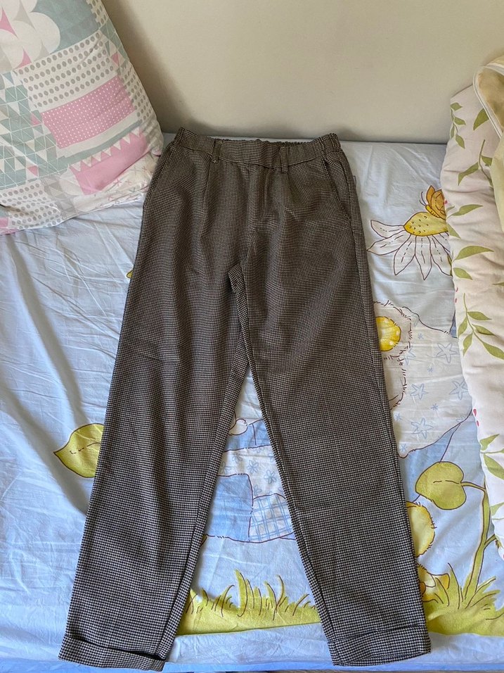 bershka kaz ayağı desen kışlık kumaş pantolon - Görsel 2