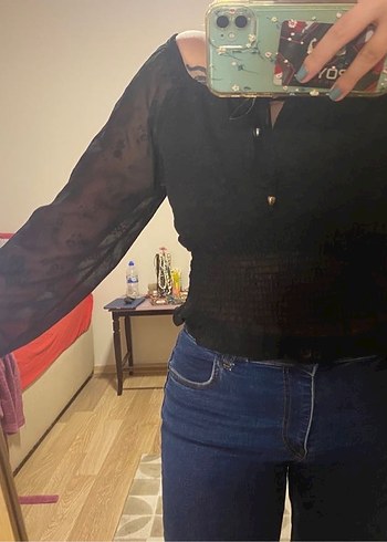 şık siyah bluz - Görsel 6