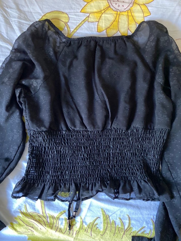 şık siyah bluz - Görsel 4