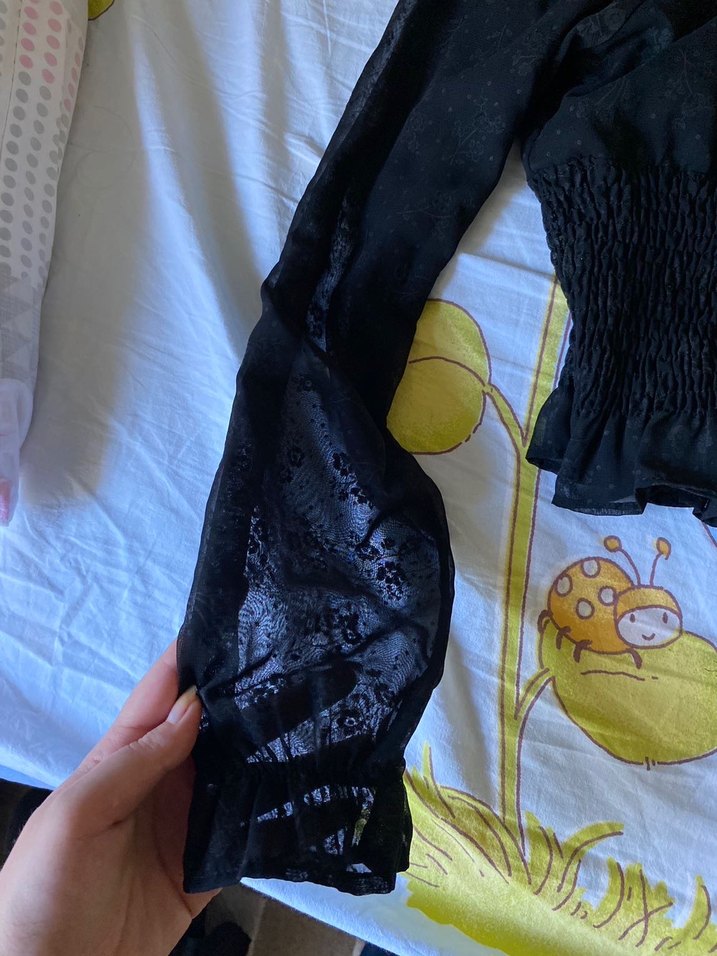 şık siyah bluz - Görsel 2