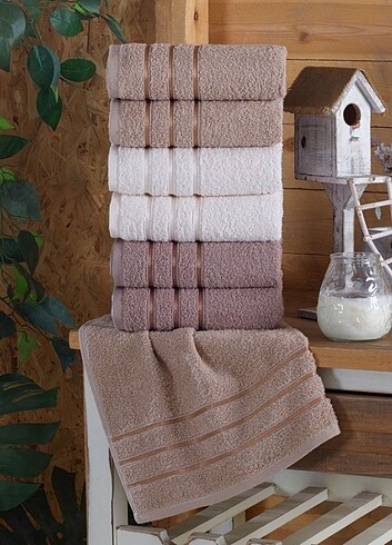 WHITE LINE HOME TEXTILE Triangle Serisi 6lı Havlu Seti 