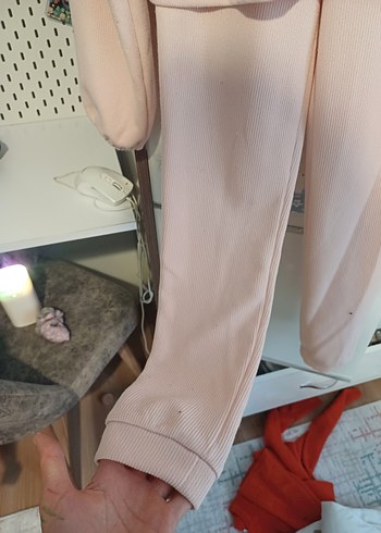 15-16 Yaş Beden pembe Renk Pembe Kız Eşofman Takımı, Rahat Kesim, Midi Boy