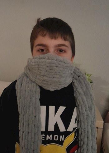 örgü pufpuf atkı SATIN ALMAYINIZ - Görsel 4