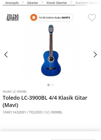 TOLEDO LC-3900 4/4 KLASİK GİTAR