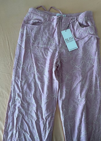 38 Beden pembe Renk stradivarius keten pantolon