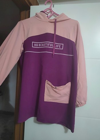 Mor Düğmeli Tunik