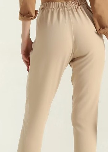 Diğer Bej Kadın Kumaş Pantolon Midi Boy
