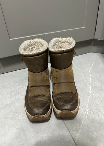 Kürklü Kahverengi Kadın Dolgu Topuk Bot - Görsel 3