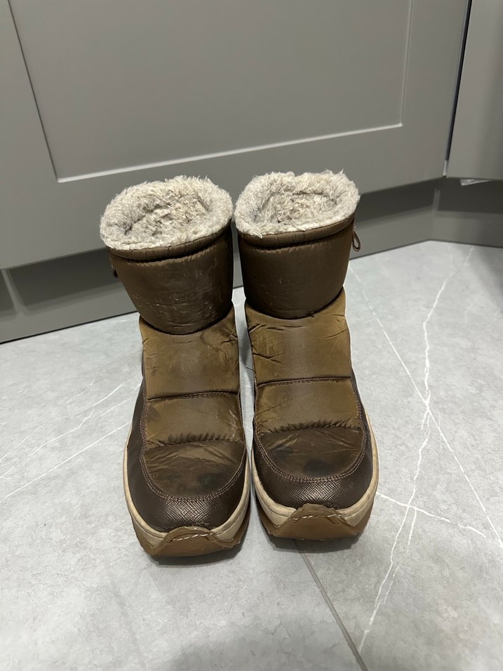 Kürklü Kahverengi Kadın Dolgu Topuk Bot - Görsel 3