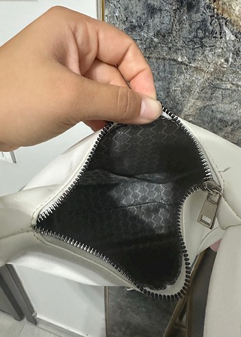 Beyaz Deri Parisli Kadın Çantası - Görsel 3