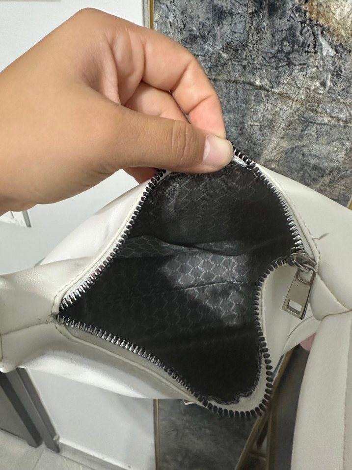 Beyaz Deri Parisli Kadın Çantası - Görsel 3