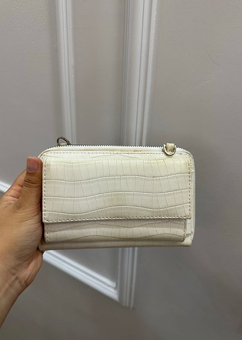 Beyaz Deri Yılan Desenli Kadın Çanta yanında cüzdan hediyeli - Görsel 7
