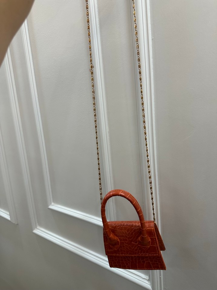 Parlak Yılan Desenli Kadın Deri Çanta - Görsel 3