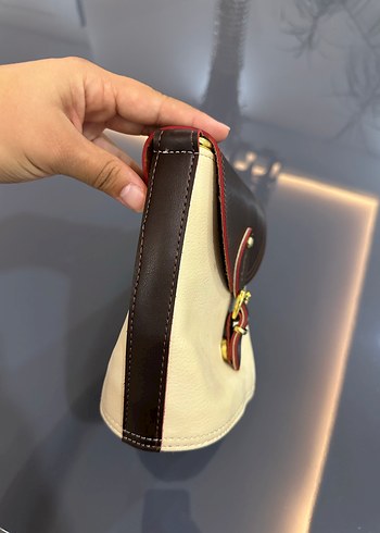 Kahverengi-Bej Deri Kadın Çanta - Görsel 3