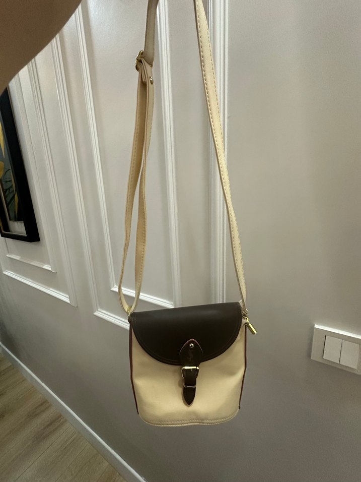 Kahverengi-Bej Deri Kadın Çanta - Görsel 2