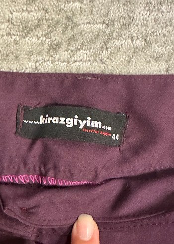 Kadın Mor Midi Kumaş Pantolon - Görsel 3