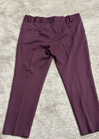 Kadın Mor Midi Kumaş Pantolon - Görsel 2