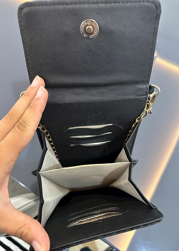 Deri Görünümlü Siyah Kadın Çanta - Görsel 3