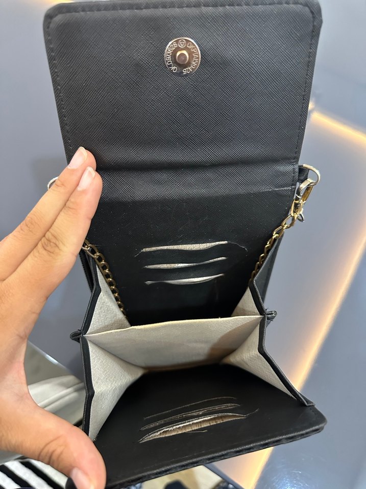 Deri Görünümlü Siyah Kadın Çanta - Görsel 3