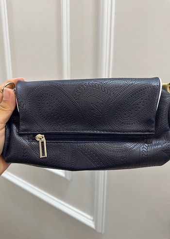 Klasik lacivert Deri Kadın Çanta - Görsel 2