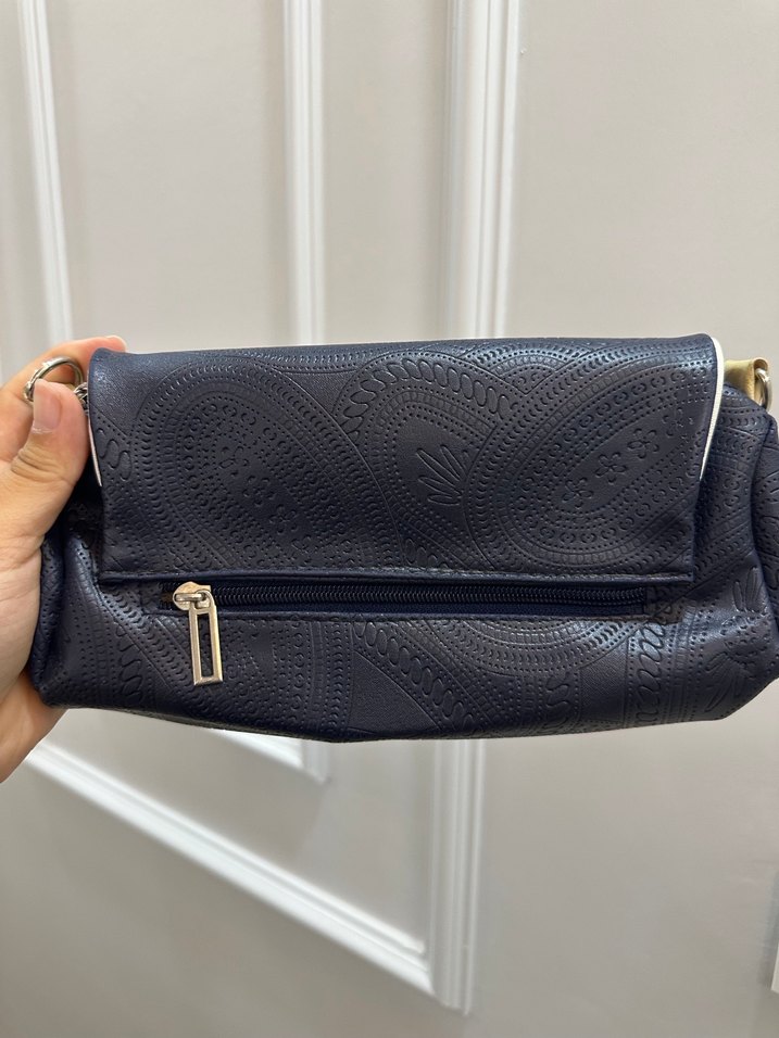 Klasik lacivert Deri Kadın Çanta - Görsel 2