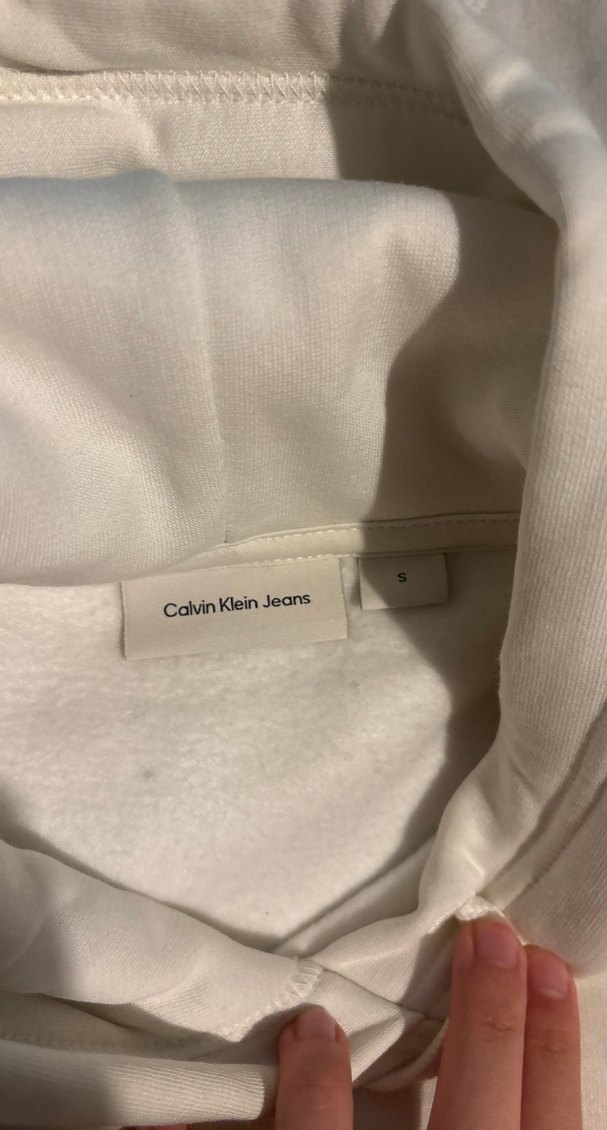 Calvin Klein Beyaz Kapüşonlu Sweatshirt - Görsel 3