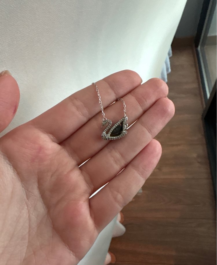 Mavi Taşlı Kuğu Kolye Swarovski Dancing Swan - Görsel 4