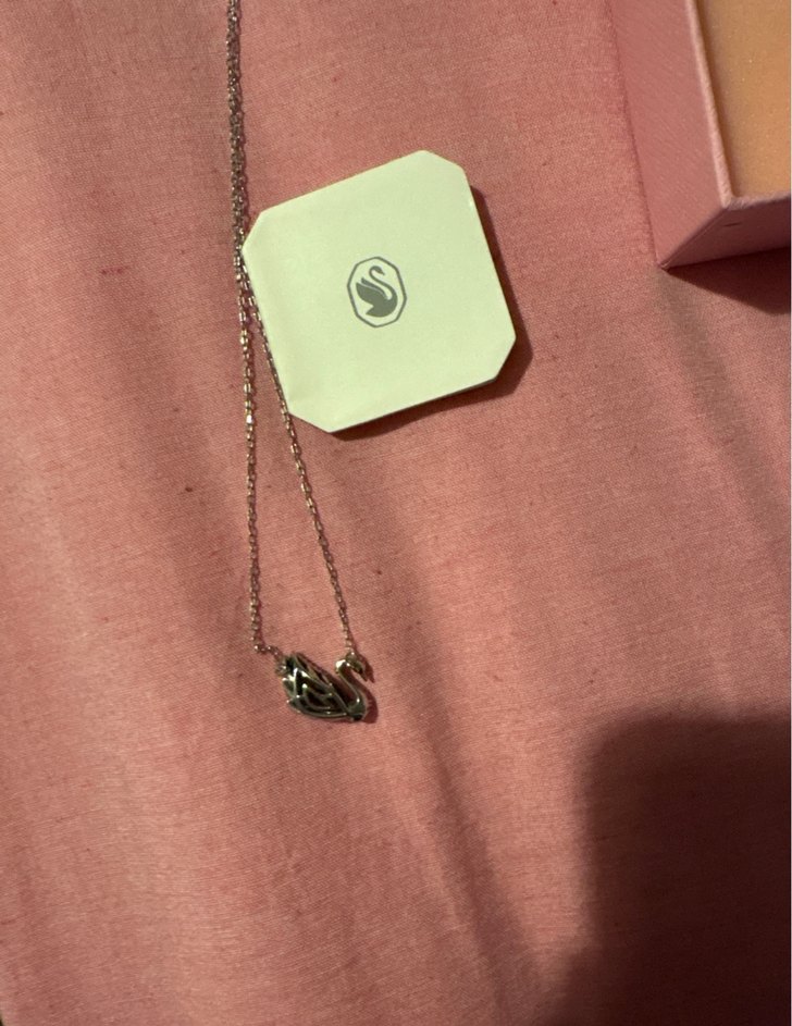 Mavi Taşlı Kuğu Kolye Swarovski Dancing Swan - Görsel 3