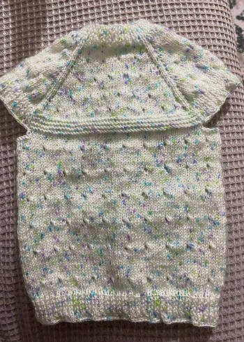 Bebek Renkli Örgü Yelek - Görsel 2