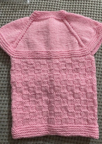 Kız bebek Pembe Örgü Yelek - Görsel 2