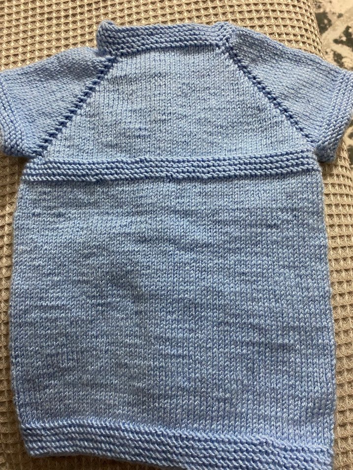 Mavi Örgü Bebek yelek - Görsel 2