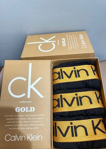 Calvin Klein Erkek Altın Renk Baskılı Boxer
