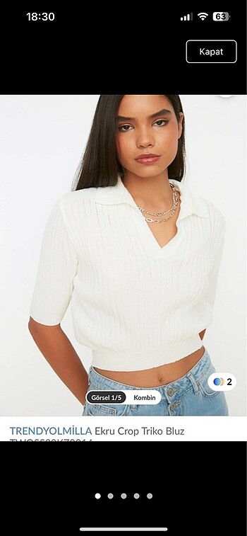 Kısa Kollu Crop Bluz