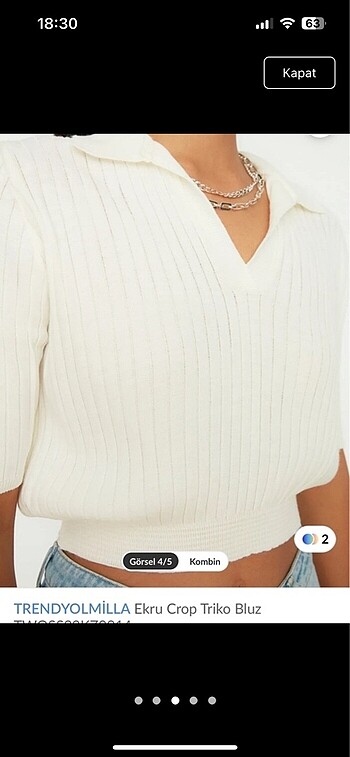 Trendyol & Milla Kısa Kollu Crop Bluz