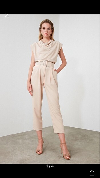 Trendyol milla havuç model bej pantolon