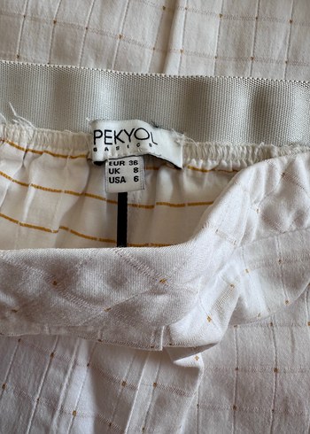 36 Beden beyaz Renk Beyaz Kadın Pamuk Kumaş Pantolon