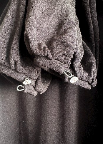 Siyah V Yaka Uzun Kollu Elbise - Görsel 2