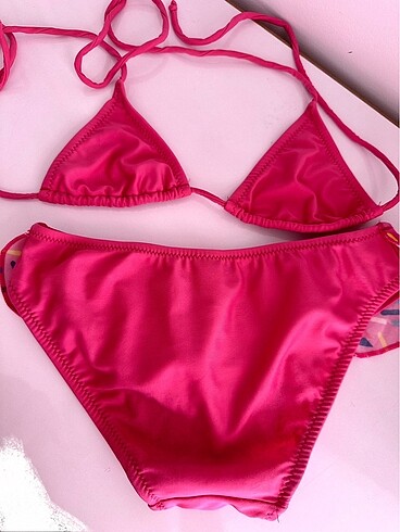 11-12 Yaş Beden pembe Renk Kız Çocuk Bikini 11/12 yaş