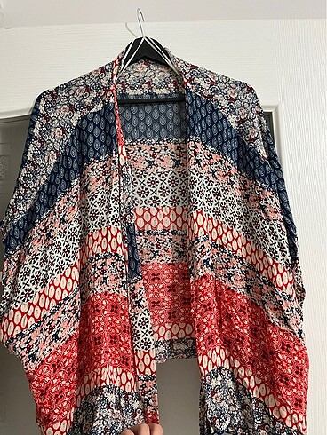 m Beden Koton renkli günlük hırka (kimono)