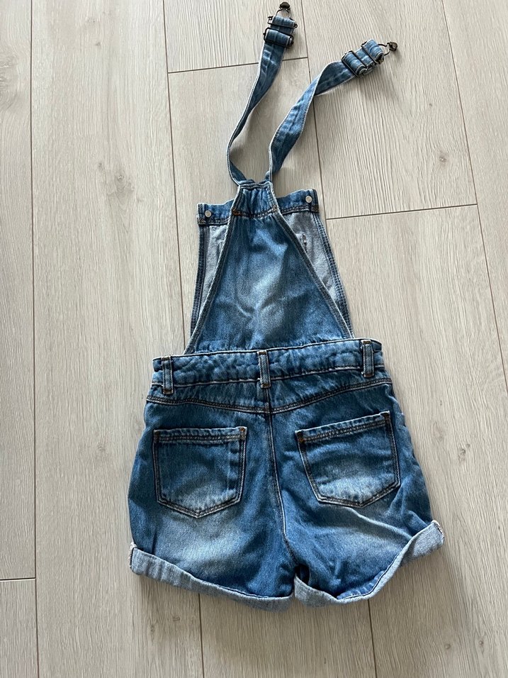 Kız çocuk için bahçivan kot tulum - Görsel 3