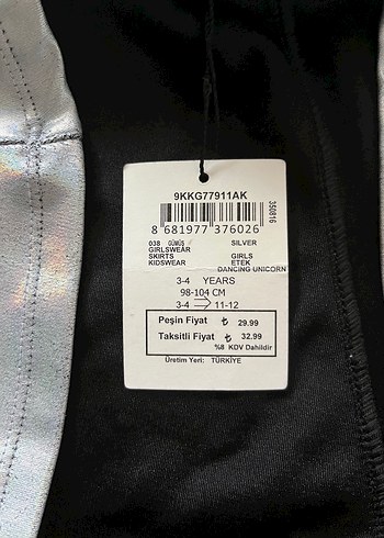 Parlak Gri Pliseli Kız Eteği - Görsel 2