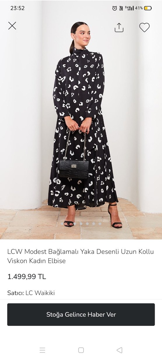 Uzun Siyah Beyaz Desenli Salaş Elbise - Görsel 4