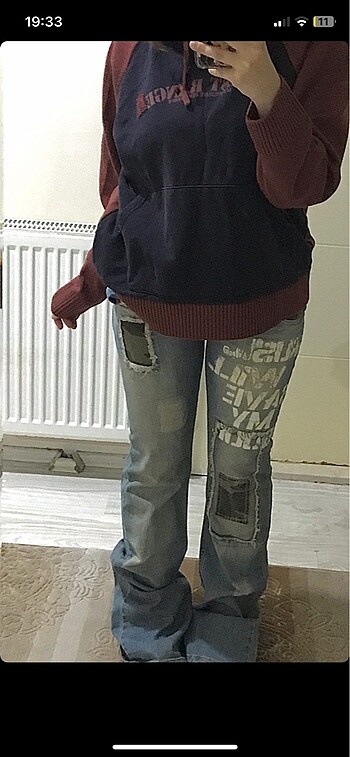 Düşük bel vintage pantolon